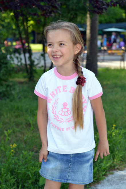 Children t-shirt White Baby pink