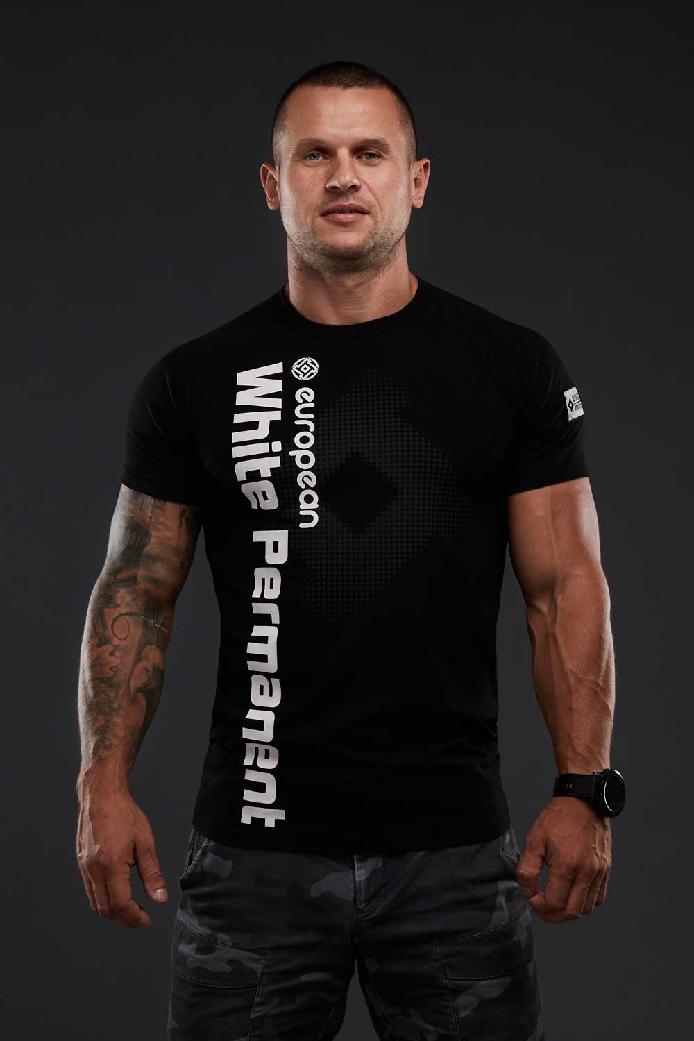 T-shirt White Permanent black